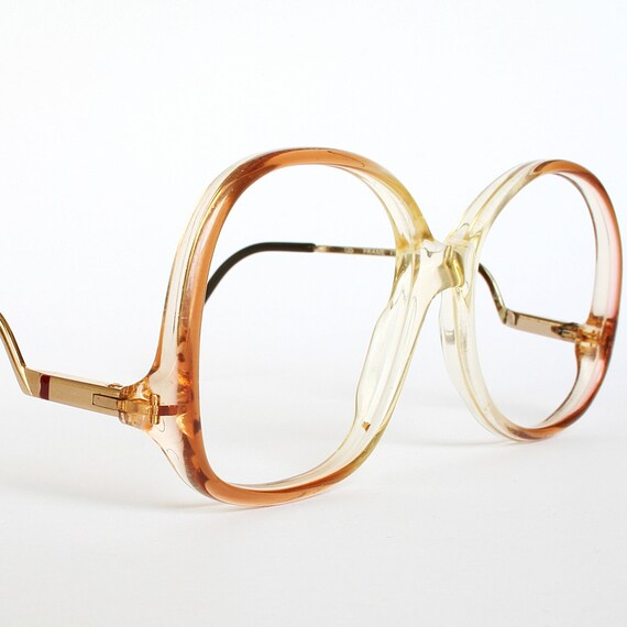 Apricot Oversized Drop Temple Vintage by VintageCatEyeGlasses