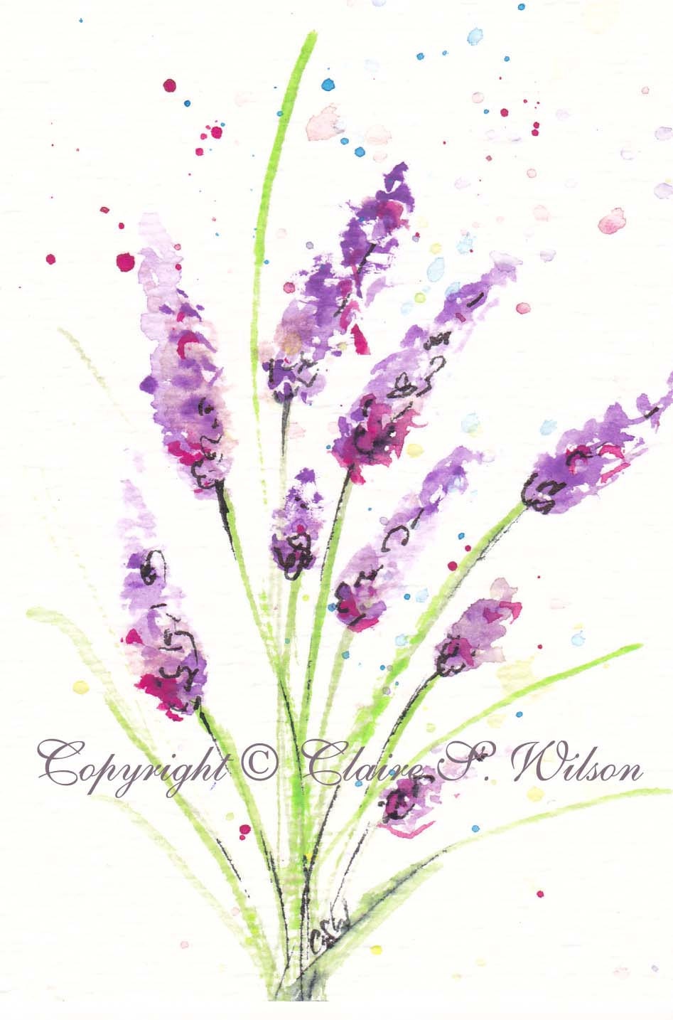 Lavender ACEO Original watercolor SALE