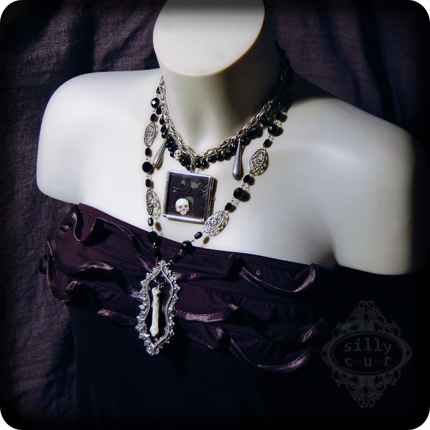 Items similar to gothic, halloween - BONE necklace - gothic, horror ...