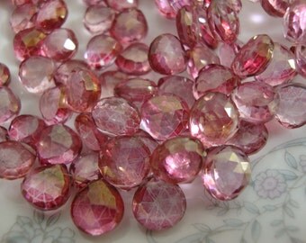 Sweet Mystic Pink Quartz Faceted Heart Briolettes