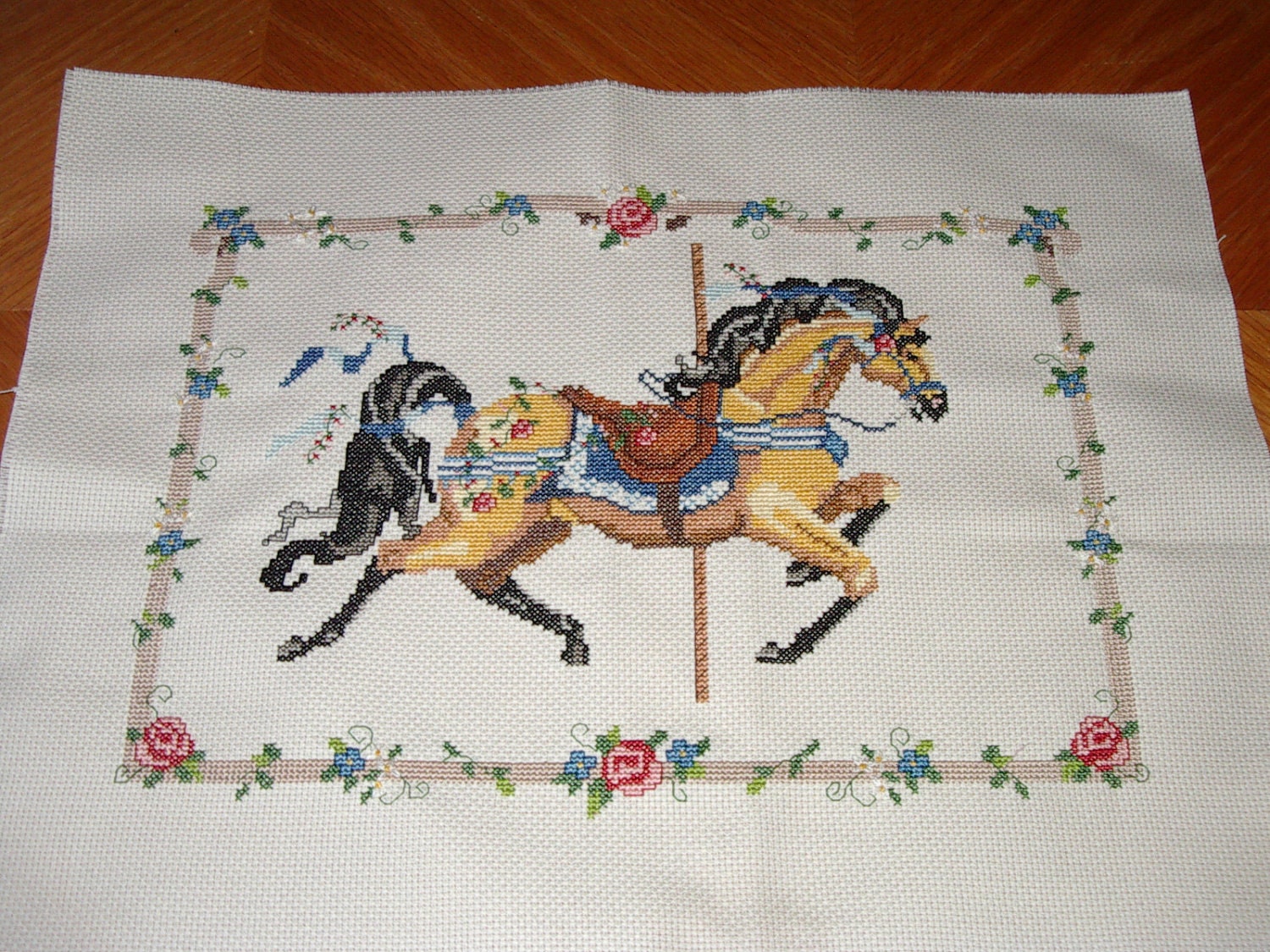 Completed Cross Stitch Carousel Horse Merry Go Round by ...