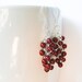 15% off Sale - Burgundy Pearl Earrings - Deep Red Long Dangle Cluster Earrings - Only Pair