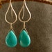 Silver Earrings - Turquoise Silver Earrings, Turquoise Earrings, Turquoise Silver Contemporary Earrings (3642)