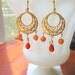 Orange Autumn Earrings Gold Filigree Carnelian Pumpkin Fall by MinouBazaar