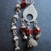 Bollywood Bellydance Tikka Forehead Pendant Vintage Silver Red Jhumka by MinouBazaar