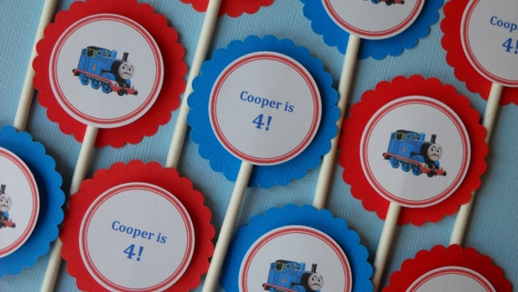 Thomas the Train Cupcake Toppers Il_570xn