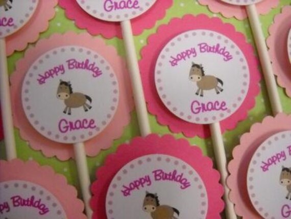 Cupcake Toppers - Horsey Theme - perfect for your next birthday party, baby or bridal shower Il_570xn
