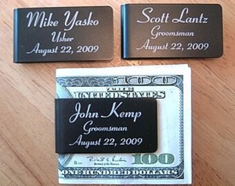 5 Personalized Engraved Money Clips EDC Groomsman Groomsmen Gifts Best Man Usher Gifts Wedding Keepsake Wedding Favors