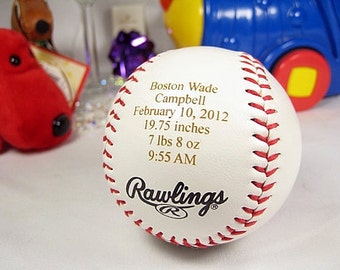 Unique New Baby Gift, Engraved Personalized Baby Announcement Baseball, Father's Day Gifts, Gifts for Dads, New Dad Gift, Gifts for Fathers