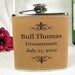 custom listing for Katie Danter - 2 engraved leather flasks 3 lines with Pinstripes