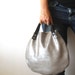 Little leather basket bag -silver