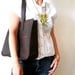 Leather tote, for every day use- dark brown