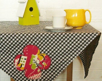 this land is our land square gingham picnic tablecloth
