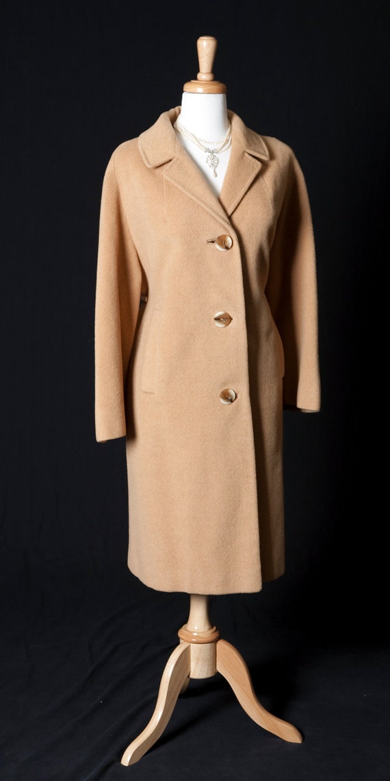 Vintage ladies camel hair coat classic career style size XL