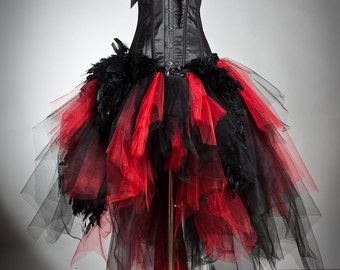 Custom Size red and black burlesque corset Ball gown s-xl