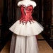 CLEARANCE Size small maroon and ivory tulle corset prom dress ready to ship OOAK
