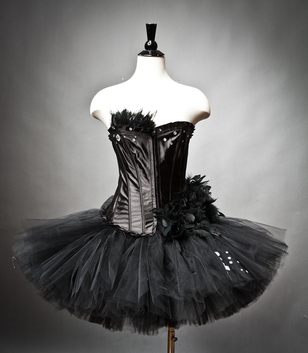Size Medium Black Swan Ballet Costume Burlesque Tutu Ready To