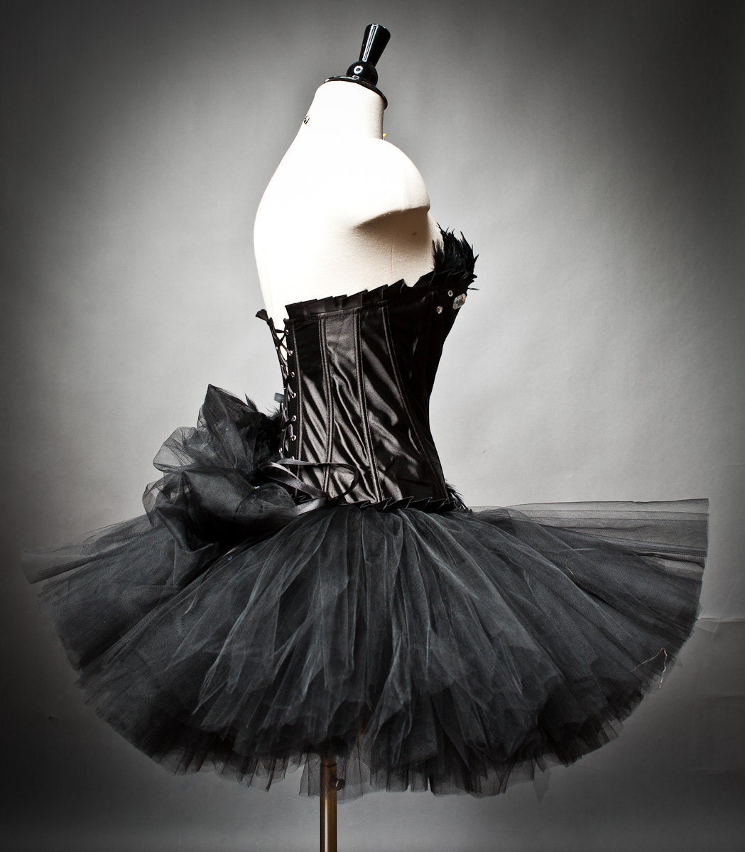 Custom Size Black Swan Ballet Costume Burlesque Tutu