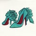 Christian Louboutin Anemone Bow shoes linocut block print