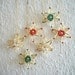Golden Stars Hand Beaded Christmas Tree Ornaments 6 pcs