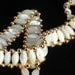 White Shell Necklace. Mother of Pearl Necklace. Beadwork Necklace. White and Gold Necklace. Beaded Choker. Handmade Necklace.