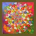 On Sale, Limited Time--Textured Original Painting 24x24 Flower Painting, Circle of Flowers, Ready to Hang, Ready to Ship