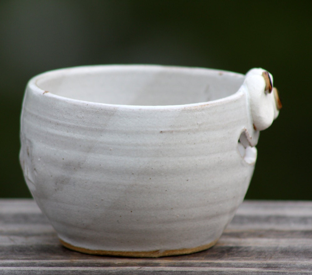 Black and White Kitchen Egg Separator Handmade Pottery