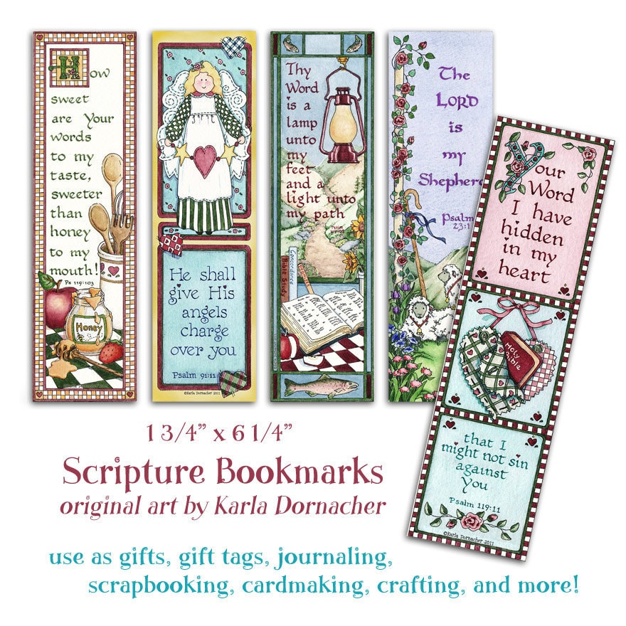 five bible bookmarks instant download scripture by karladornacher