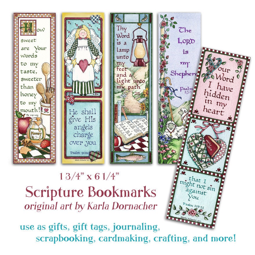 five bible bookmarks instant download scripture by