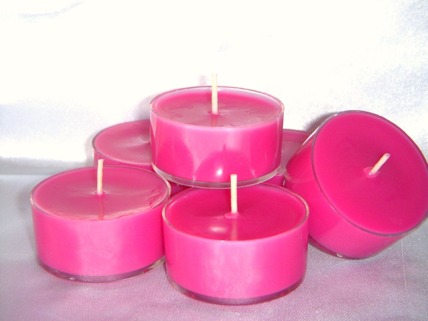 Pink Sugar ScentedNatural Soy Tea LightsLot by CARIBBEANSCENTS