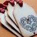 Heart Tags Labels Christmas Valentine Vintage Style Swarovski Set of Five