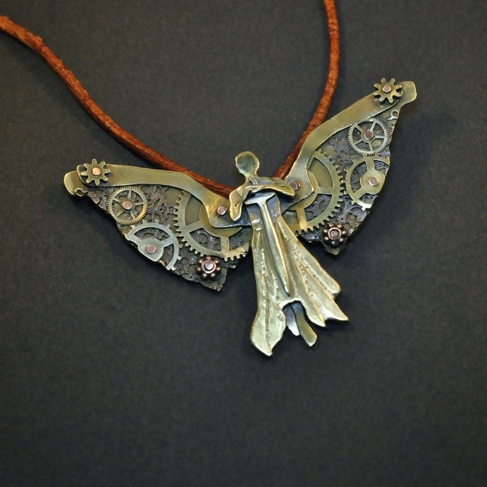 Tessa's Clockwork Angel Pendant by hebelmet on Etsy