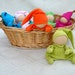Teething waldorf doll for baby girl and boy from cotton very soft terry, first baby toy green