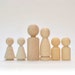 Wooden peg Doll large Family of 6 - from natural Wooden Toys, wooden pocket gnomes - Waldorf Children toys, Easter Decoration, party favors