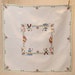Adorable Mid Century Handmade Dutch Cross Stitch Tablecloth 33 x 32