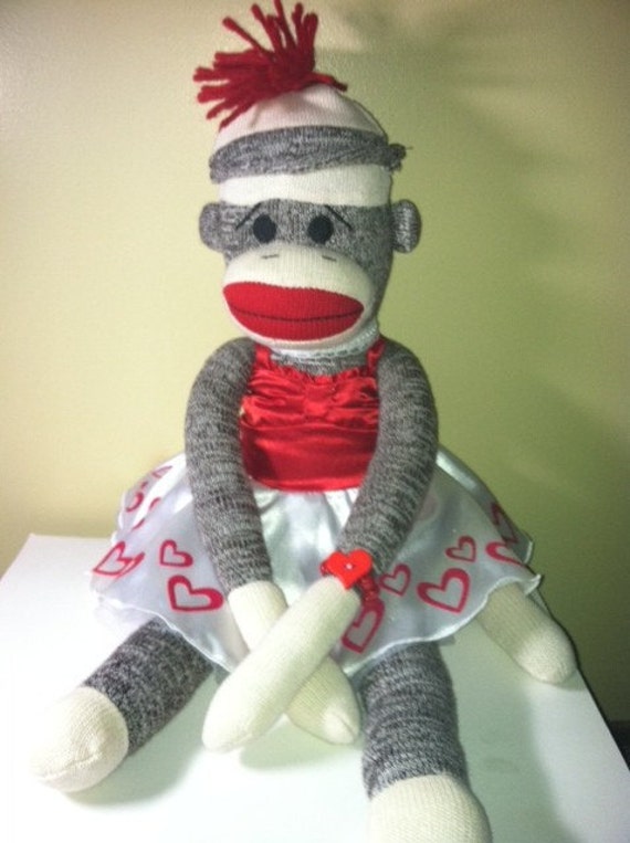 valentine's day sock monkey
