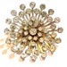 vintage large silver tone rhinestone brooch pin