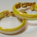 vintage yellow hoop loop clip on earrings