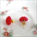 Flower Post Earrings Cerise Pink Chrysanthemum with Gold Plate Fixtures - Delilah - Summer Sale