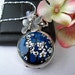 18th Century Antique Style Cherry Blossom Pocket Watch Pendant Necklace, 20-24" Sterling Silver or 27-30" Silver Plated Chain