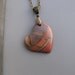 Picasso Jasper Gemstone Heart Pendant Necklace with Bronze Cable Chain
