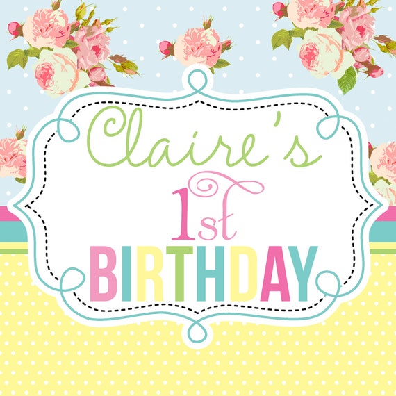 Shabby Chic Birthday Girl Invite 20 printed 5x7 with glitter