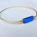 Vintage Set Rectangle Bangle Bracelet in Blue