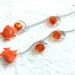 Fish Chain Earrings, Long Fish Earrings, Beach Earrings, Gold fish Earrings, Orange chain Earrings