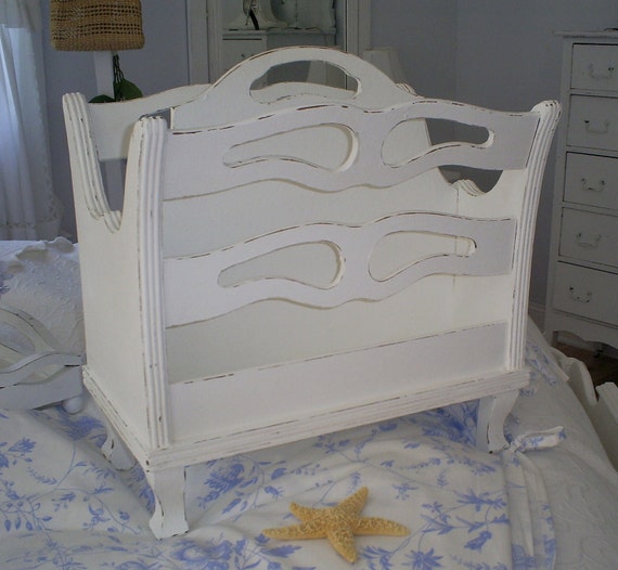 shabby chic magazine holder vintage by backporchco on etsy shabby chic magazine holder vintage by backporchco on etsy