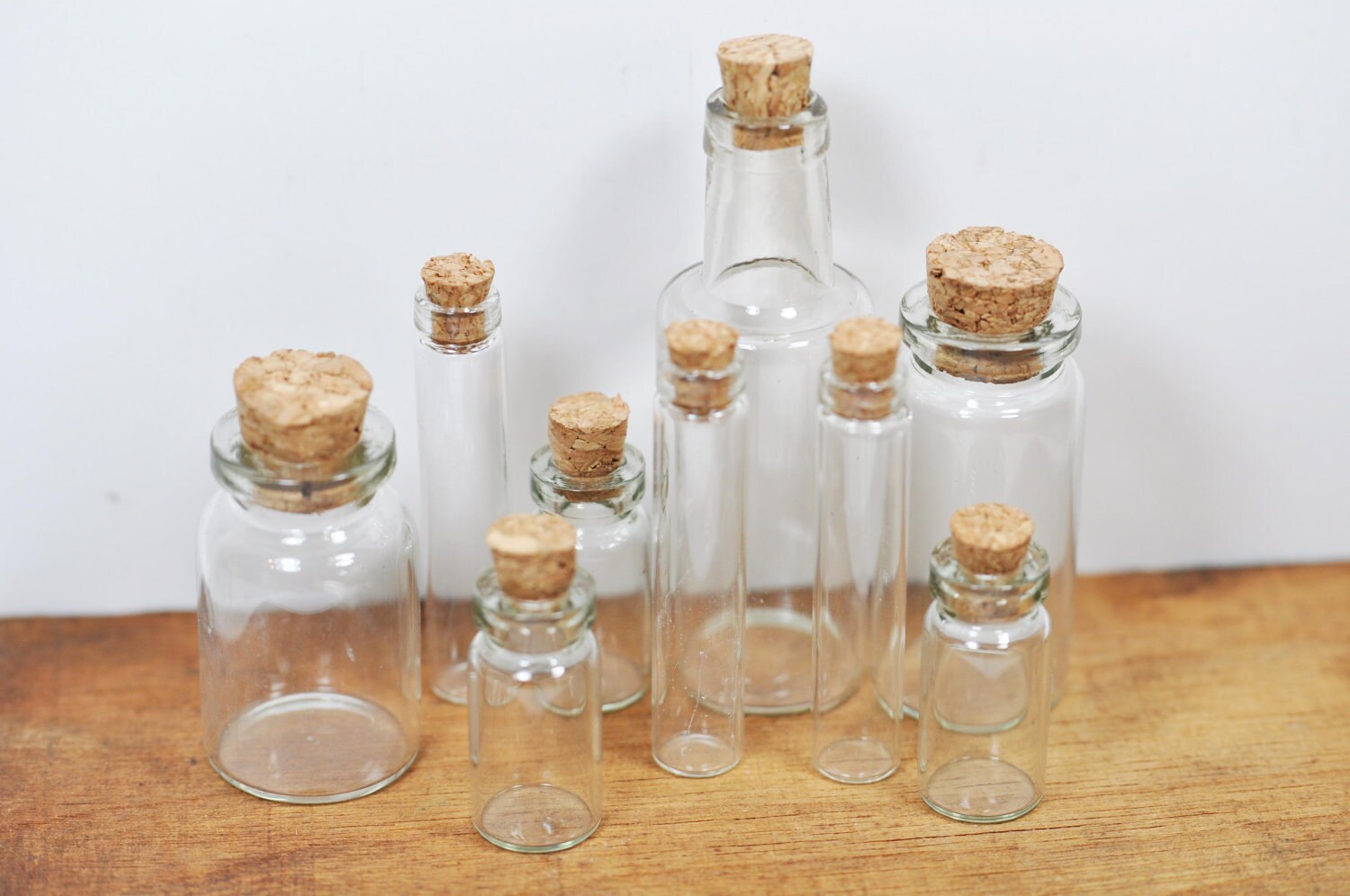 Mini Apothecary Bottles with Cork Stopper.