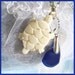 Carved Bone Turtle - Cobalt Blue Sea Glass - Necklace C 7057