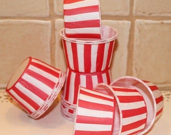 Red Stripe Nut or Candy Cups - Baking Cups - Cupcake Cups - Cupcake Cups - Waxed and Greaseproof
