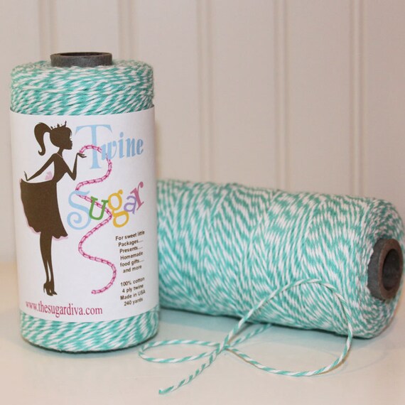 Bakers Twine, Aqua Blue Twine, Packaging Twine, Wedding Escort Cards