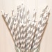 150 Gray Striped Paper Staws with FREE DIY Printable Flags. Wedding, Party Straws, Events, Beverage Bar,